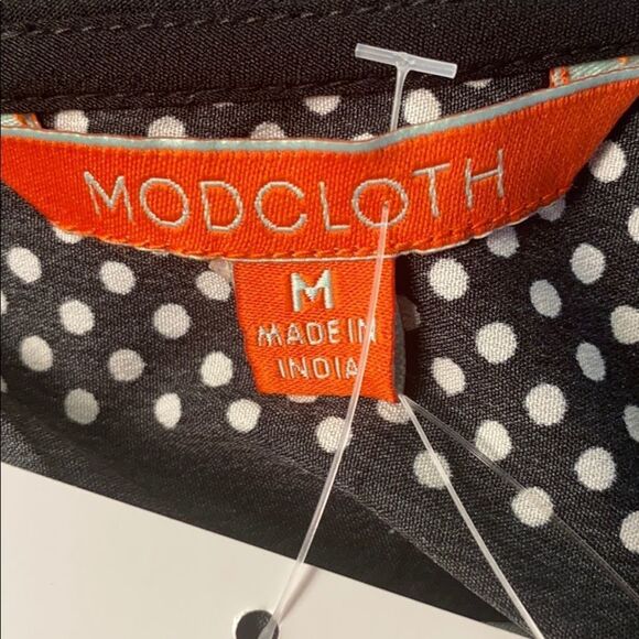 Modcloth Black and White Peter Pan Collar Blouse Top - Picture 6 of 9